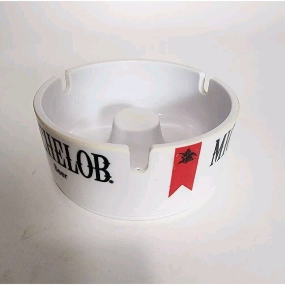 Michelob Beer White Plastic Ashtray American Ornapress Mancave Barware Bar Decor - Picture 3 of 8